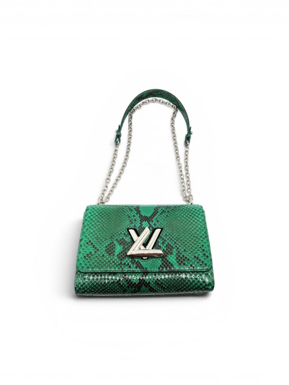 Louis Vuitton LV Twist MM Python Shoulder Bag Green Limited Edition - $9000 - Picture 7 of 15